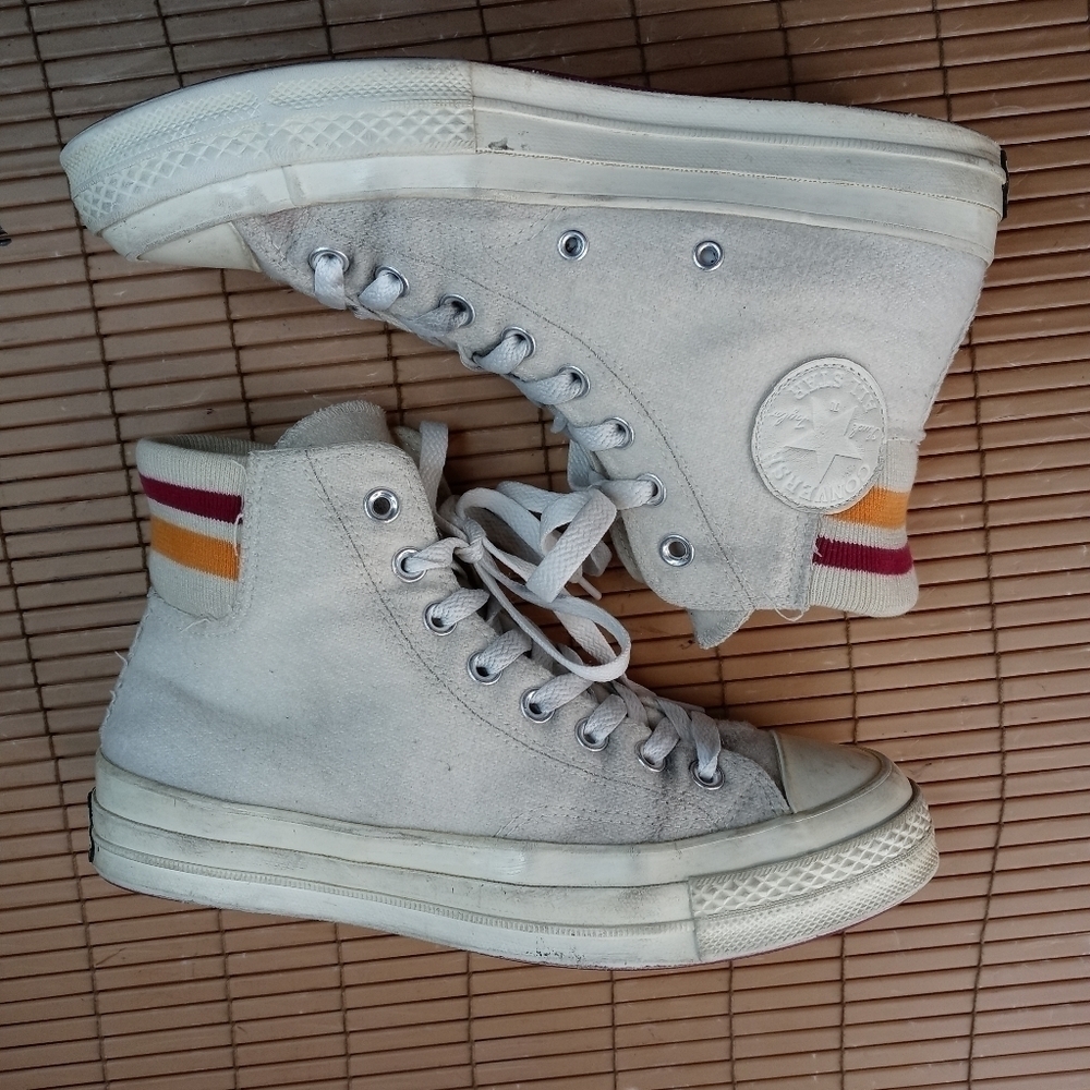 Rare Converse All Star Chuck Taylor White Wool High Top Sneakers Men's S… - Picture 10 of 10